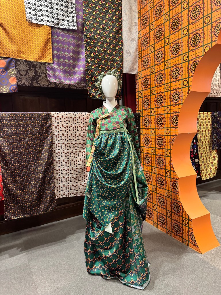 Photograph showing colourful Korean fabric prints