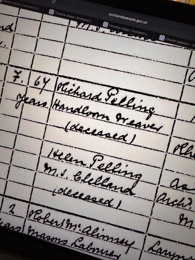 Certificate showing job of ancestor